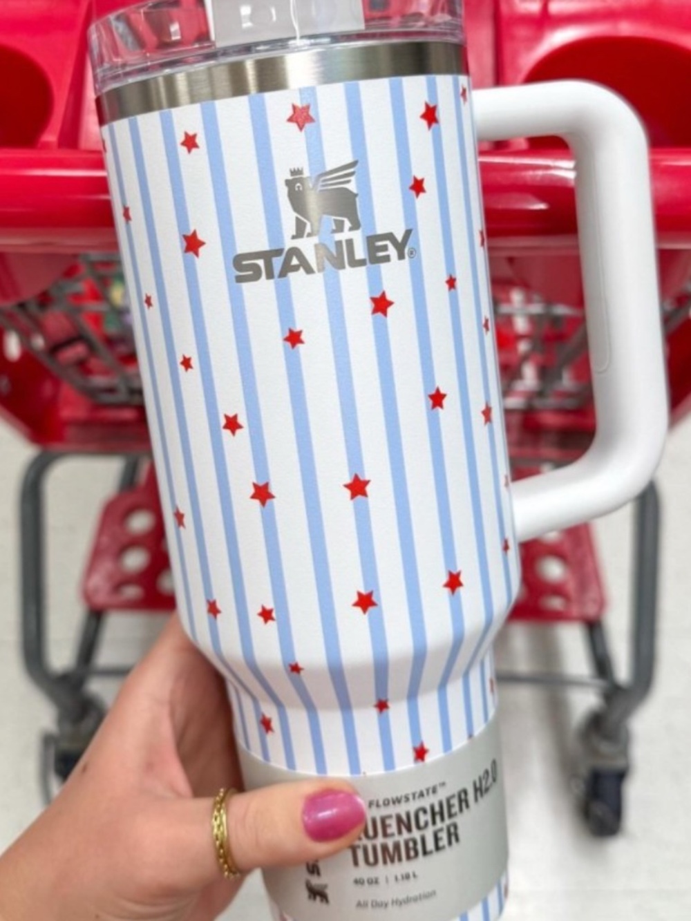 Stanley 40 oz Stainless Steel H2.0 FlowState Quencher Tumbler Blue Starry Strip